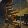 6, Elbe bei Dessau, 2005, Acryl auf Nessel, 180 x 200
